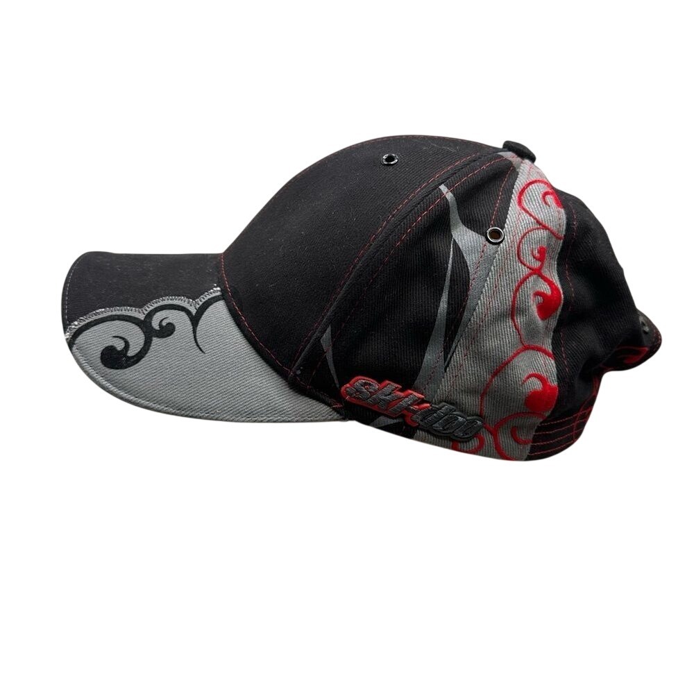 Ski-Doo Snowmobile Racing Hat‎ Black Red Tribal Graphic Adjustable Cap 447478